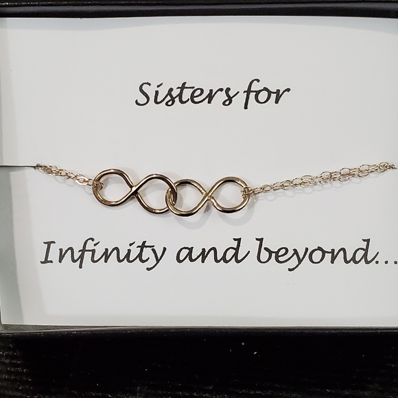 Infinity Gold Tone Double Chain Bracelet NWT - Picture 3 of 7